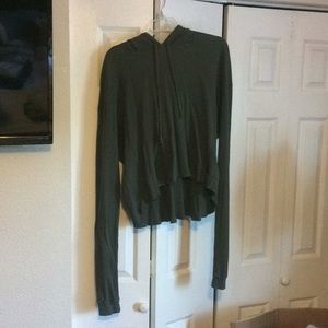 Brandy Melville Olive Green Thermal Hoodie